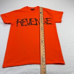 Revenge Shirt Mens Small Orange Lil Durk Graphic Crew Neck Streetwear