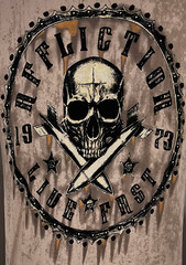Affliction Men’s T-Shirt Rustproof Skull Wings Biker Sand S-5XL