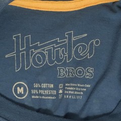 Howler Bros Shirt Mens M Blue Graphic Pocket Howling Wolf Coyote Heed the Call
