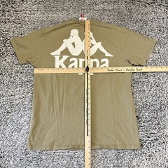 Kappa Shirt Adult Medium Beige White Logo Short Sleeve Outdoor 100% Cotton Mens
