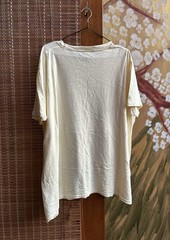 Velva Sheen Rolled Tee In Oatmilk Tube Knit Tubular Loopwheeled Made In USA XL