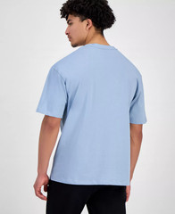 Hugo Boss Mens Hugo Nesite Racing Logo Graphic T-Shirt Cotton Pastel Blue-Medium