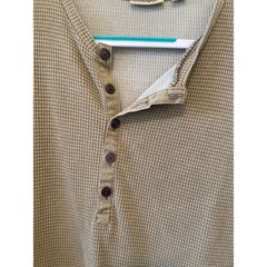 Vgt Y2k Express Mens XL Brown Waffle Knit Henley Shirt Dexter Kills Alt