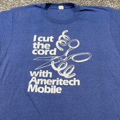 Vintage Ameritech Mobile Cut The Cord Wireless Cellular Promo Size L Tech