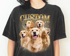 Custom Pet Portrait Personalized Comfort Tee Dog Cat Memorial Gift Shirt