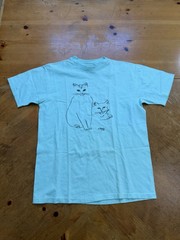 Vintage Cat Minimalist Drawn 1989 80s Simple Shirt Mens Size Large Fits M