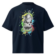 Unisex organic oversized high neck t-shirt