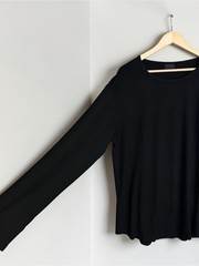 BLNK LÉBL Coastal Long Sleeve Tee Black Rayon Stretch Men’s XL Oversized