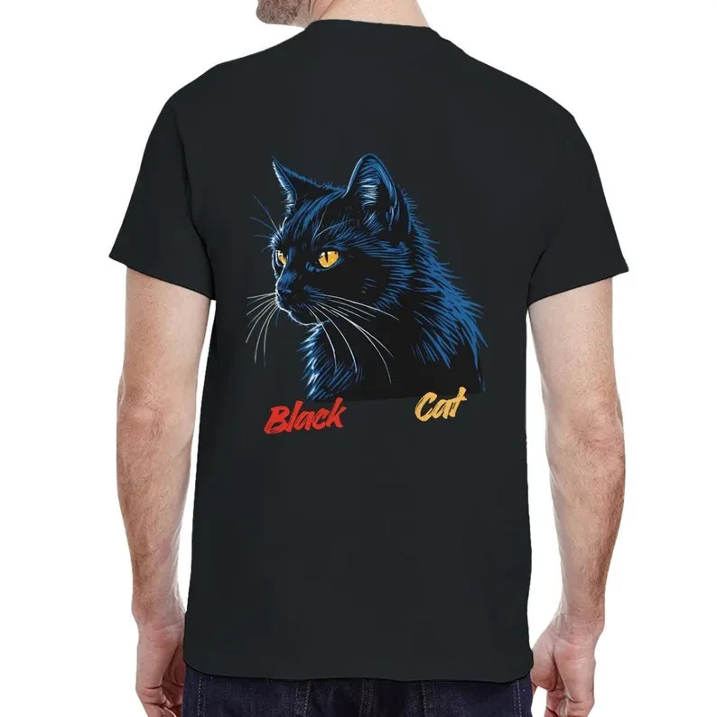 Black Cat T Shirt | Aesthetic Cat Lover Gift Tee | Cute Cat Graphic Unisex