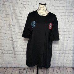 True Religion Black Graphic Tee Shirt Men’s Large Logo Back Patch Streetwear NWT