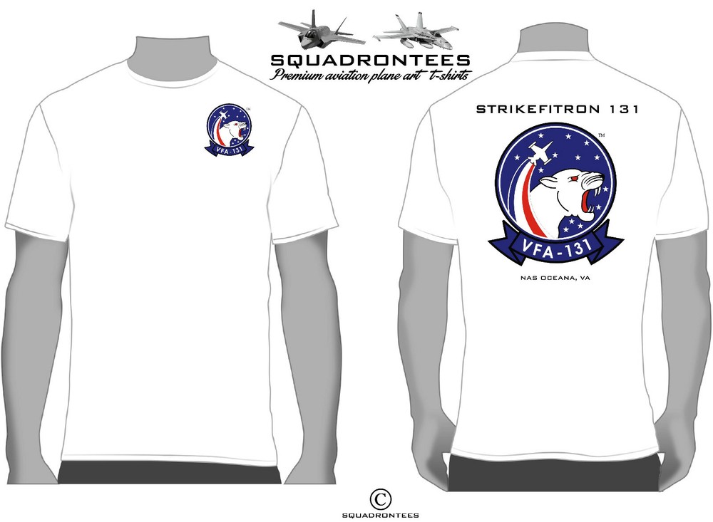 VFA-131 Wildcats Logo Back Squadron T-Shirt – USN Licensed Product