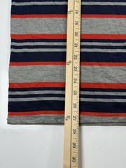Pure Vintage 80s Striped V Neck T Shirt Mens Medium Gray Blue Red Retro skater