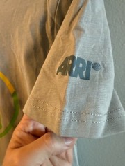 ARRI Gray Organic Cotton T-Shirt W/ ARRI Rainbow Plum logo EU XS/US XXS