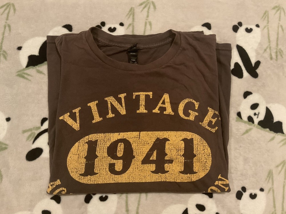 Anvil Men’s Shirt Size Large Brown Vintage Aged To Perfection 1941