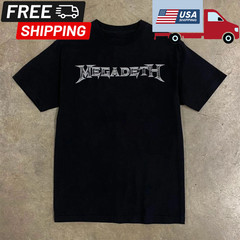 Megadeth Logo Graphic T-shirt, Unisex Black Cotton T-shirt, Size S-5XL