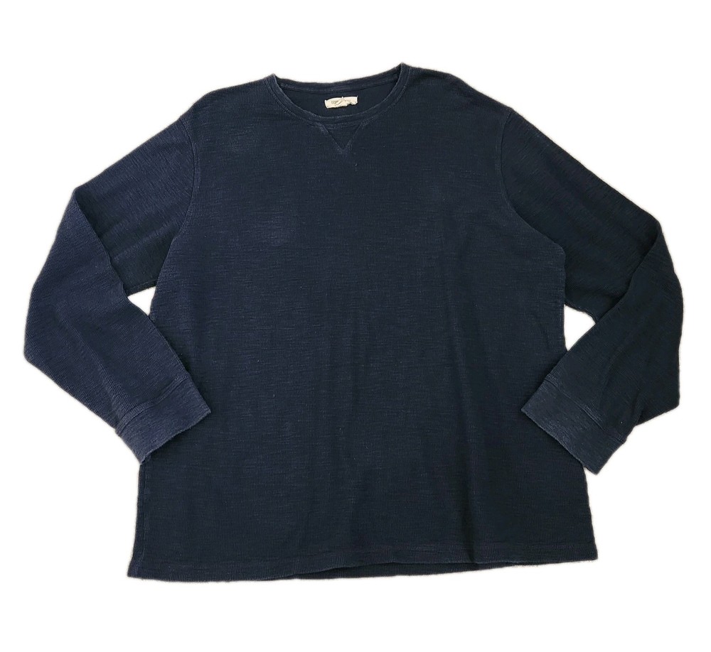 Goodthreads Henley Pullover Shirt Men’s XXLT Blue Long Sleeve Thermal Cotton