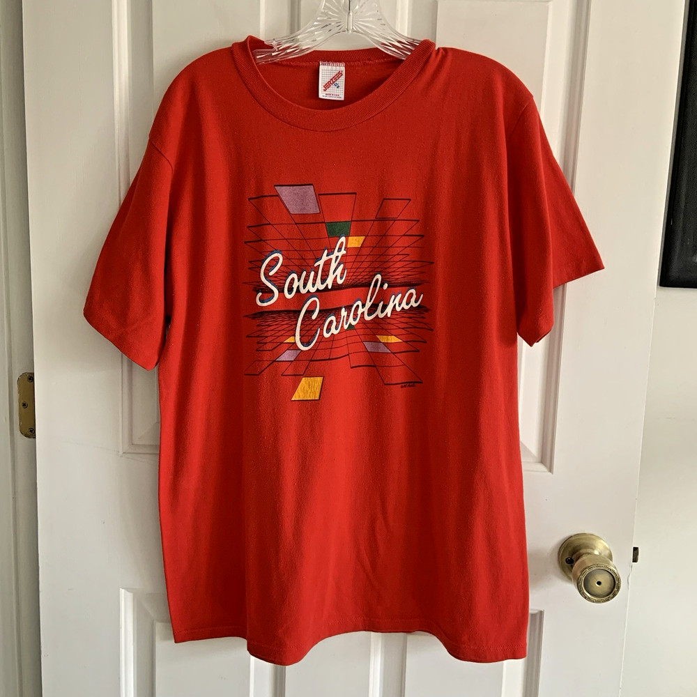 single stitch vintage t shirt South Carolina Puff Paint 3D Graphics A1C Art Co.