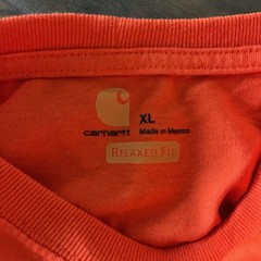 Carhartt Shirt Mens XL Bright Orange Pocket Sleeveless Workwear Tagless Tank Top