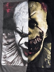 IT Chapter Two Movie Half/Half Clown Black-Gray Mens T-Shirt Size XL