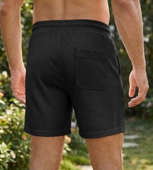 JMIERR Mens 5 Inch Shorts Summer Casual Waffle Stretch Waist Large, 01 Black