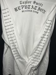Taylor Swift Shirt Mens Large White Long Sleeve Reputation Stadium Tour Graphic