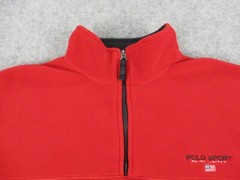 VINTAGE Ralph Lauren Sweater Mens Extra Large Red Fleece Polo Sport Sweatshirt