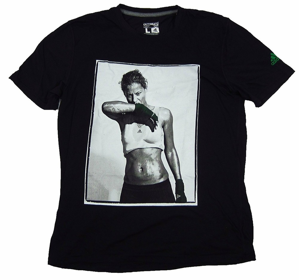 adidas Men’s Ultimate Tee Black Fighter Girl T-Shirt Large