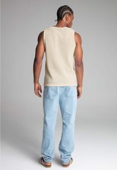 SikSilk Men’s Knitted Fabric Textured Vest Ecru