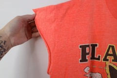 Vintage 80s 90s Playboy Mens Medium Cut Off Beach Volleyball Cropped T-Shirt USA