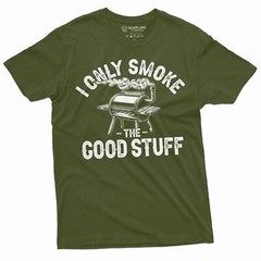 Men’s Funny BBQ grilling grill T-shirt smoke good stuff double meaning shirt