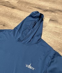 Habit Shirt Mens Medium Blue 40+ Solar Factor Hooded Long Sleeve Pullover