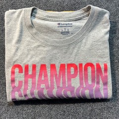 Champion Mens T-Shirt Large Gray Short Sleeve Logo Athletic Casual