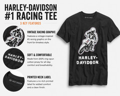 Harley-Davidson Racing Men’s #1 T-Shirt, Black – 99021-20VM