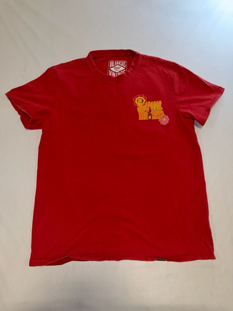Valabasas Vintage Red Grow Your Mind Mushroom Graphic T-Shirt Size Large