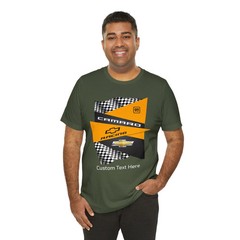Camaro Yellow Checkered Personalized T-Shirt, Unisex Jersey Short Sleeve Tee