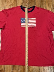 Vintage Polo Ralph Lauren American Flag Shirt Red Ringer T-Shirt VTG XXL 2XL