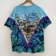 Vintage Liquid Blue Shirt Mens XL Blue Dolphin Sea Life Tie Dye Graphic 2000