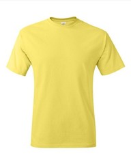 Hanes 5250 4XL Authentic Short Sleeve Men’s Cotton T-Shirt Yellow Pit to Pit 29″
