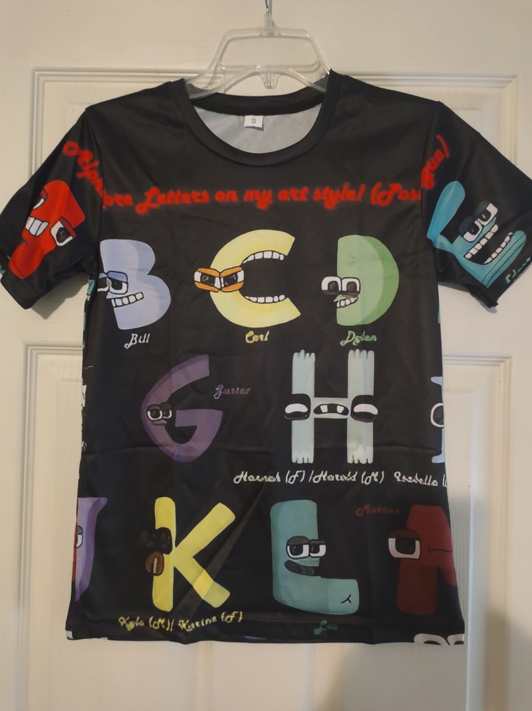 Alphabet Lore Matching Learning T-shirt Size Adult Small Black Dri