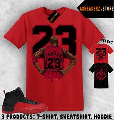 Tee Shirt Matching AJ 12 Flu Game 2025 To Match Sneaker MJ Back 23 T-Shirt