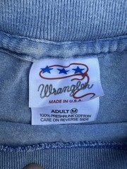Vintage Wrangler T Shirt 90s Cowboy USA Made Faded Sz M Single Stitch