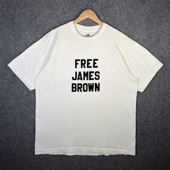 Vintage James Brown Shirt Mens XL White 90s Free Funny Parody Quote Jail Rare