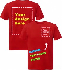 Custom T-Shirts: Print Your Photo/Logo Front & Back, Unisex Personalized Tee