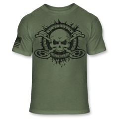 Metal Detector T Shirt – Metal Detecting Skull USA Flag Athletic T-Shirt – A123