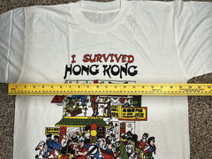 NOS Vintage I Survived Hong Kong Tourist T Shirt Size XL Extra-Large White