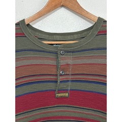 VTG Polo Ralph Lauren Striped Henley XXL Earth Tones Classic Preppy Streetwear