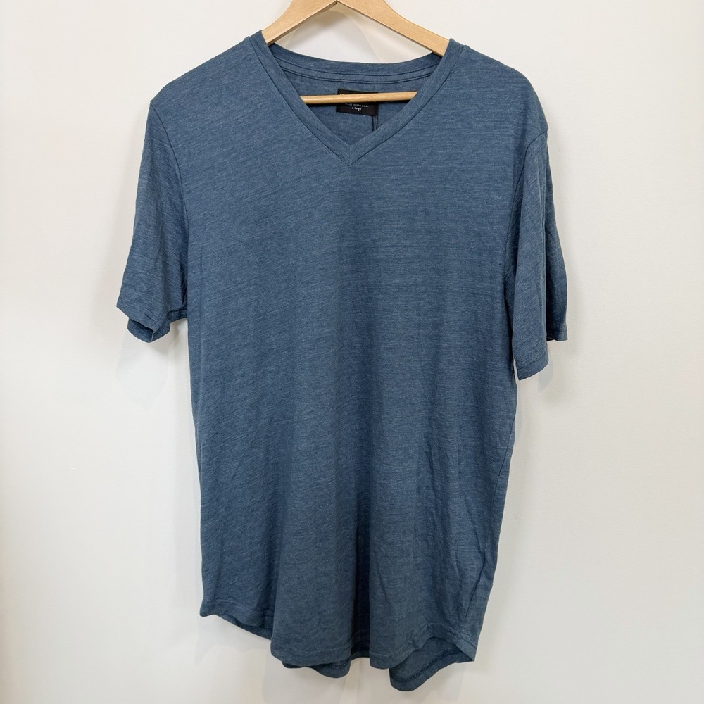 NEW Goodlife Shirt Men’s XL Blue Teal Short Sleeve V-Neck Comfort Heathered