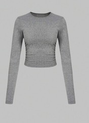 3pcs Solid Crop Tee Size Medium (Black, White, Grey)