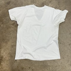 Vintage BVD White V Neck T Shirt Basic Blank Undershirt XL Well Worn Grungy (#3)