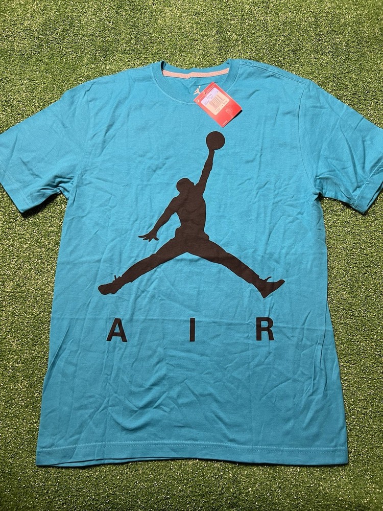 Jordan Men’s Jumpman Short Sleeve T-Shirt NWT Size Medium Teal And Black